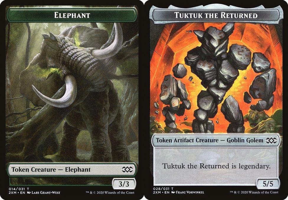 Elephant (014) // Tuktuk the Returned (028) Double-Sided Token - Foil