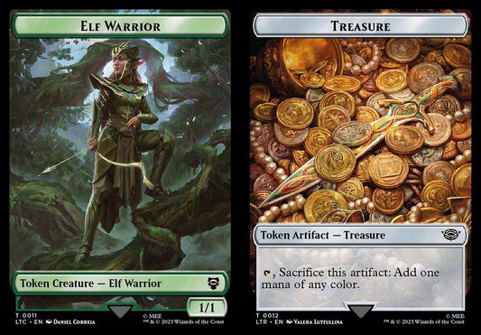 Elf Warrior (0011) // Treasure (0012) Double-Sided Token