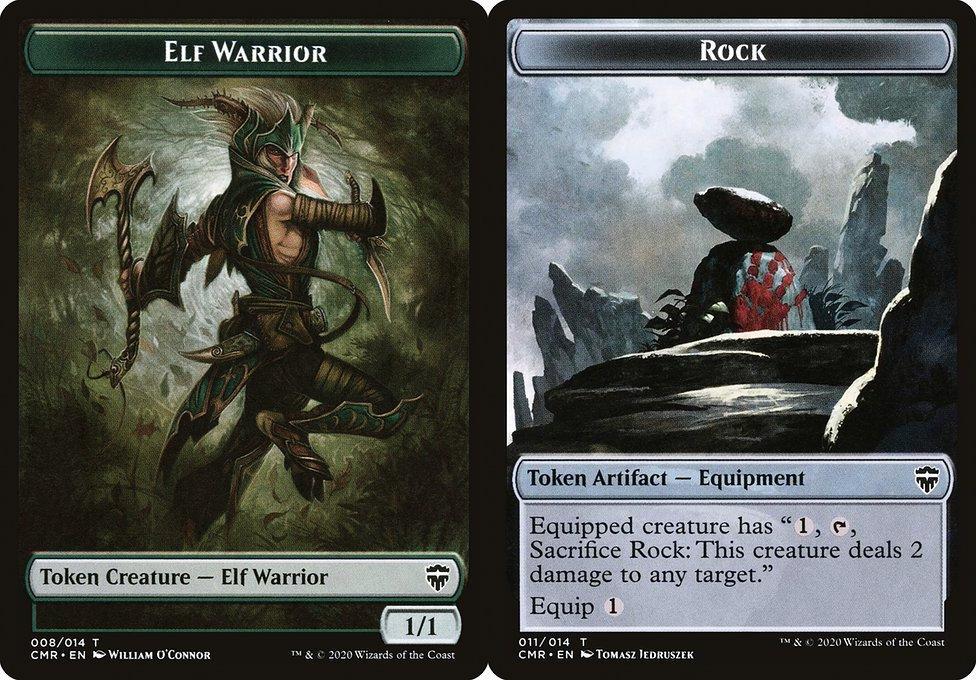 Elf Warrior (008) // Rock (011) Double-Sided Token - Foil