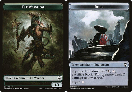 Elf Warrior (008) // Rock (011) Double-Sided Token - Foil