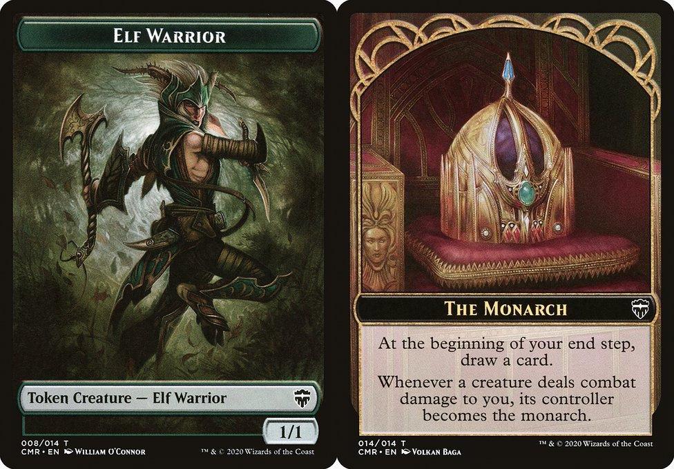 Elf Warrior (008) // The Monarch (014) Double-Sided Token - Foil