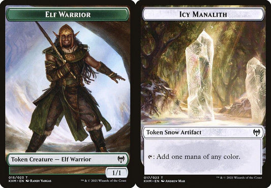 Elf Warrior (015) // Icy Manalith (017) Double-Sided Token - Foil