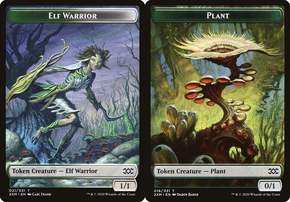Elf Warrior (021) // Plant (016) Double-Sided Token - Foil