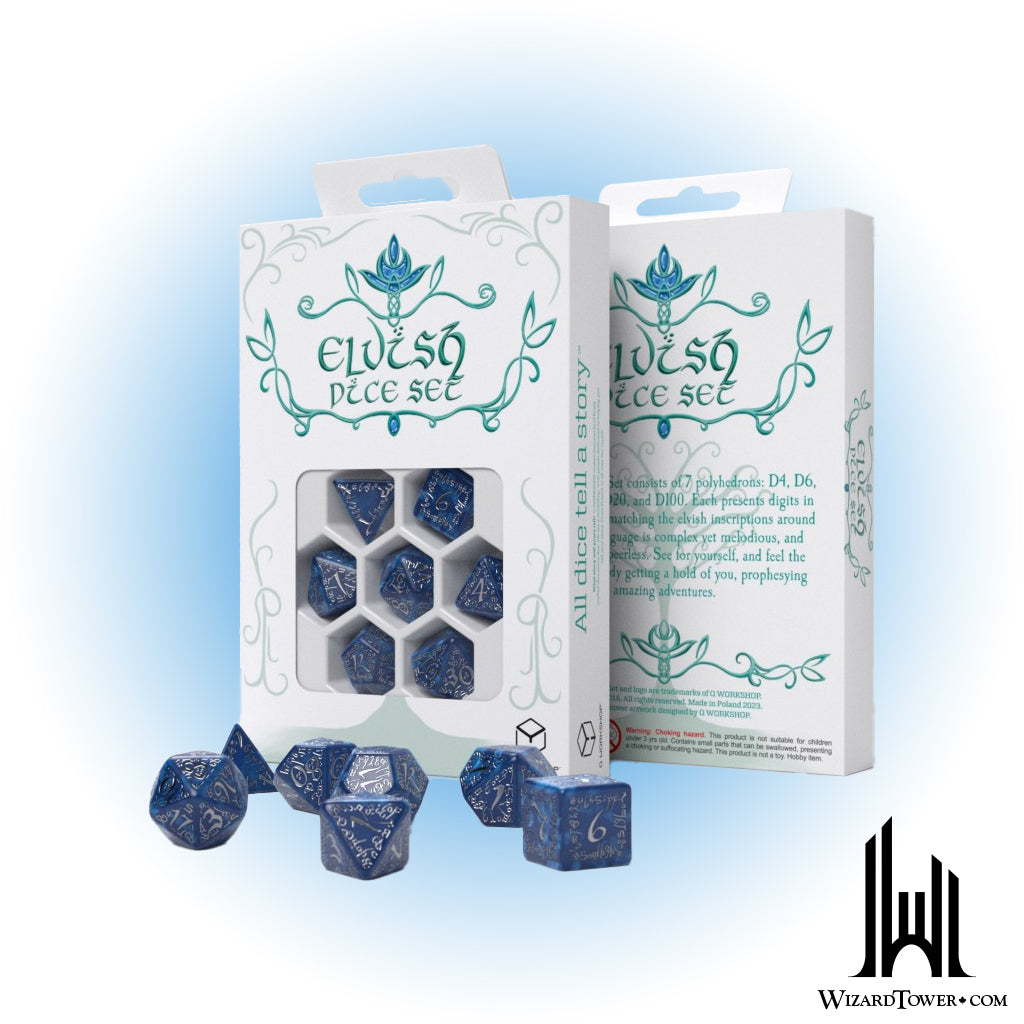Dice Set - Elvish Cobalt / Silver 7ct