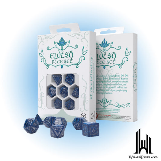 Dice Set - Elvish Cobalt / Silver 7ct