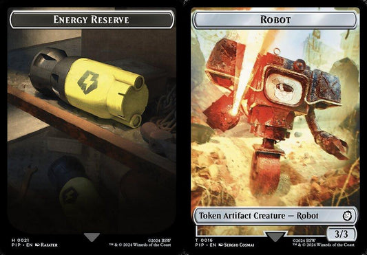 Energy Reserve (0021) // Robot (0016) Double-Sided Token - Foil
