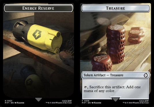 Energy Reserve (0021) // Treasure (0018) Double-Sided Token