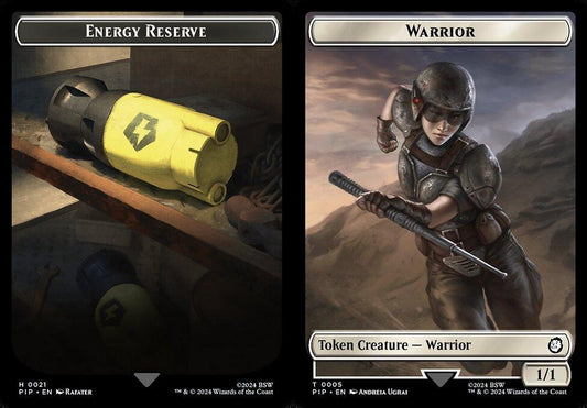 Energy Reserve (0021) // Warrior (0005) Double-Sided Token - Foil