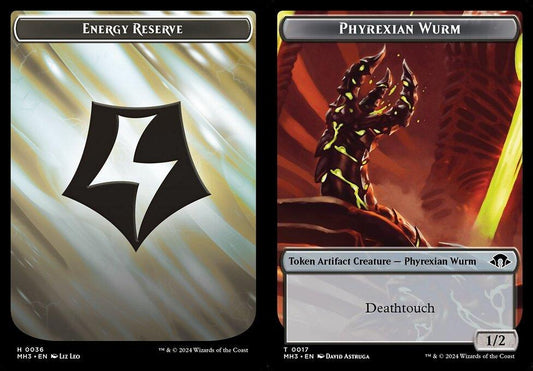 Energy Reserve (0036) // Phyrexian Wurm (0017) Double-Sided Token