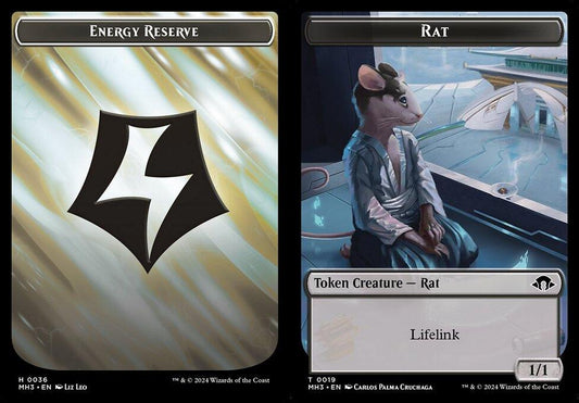 Energy Reserve (0036) // Rat (0019) Double-Sided Token