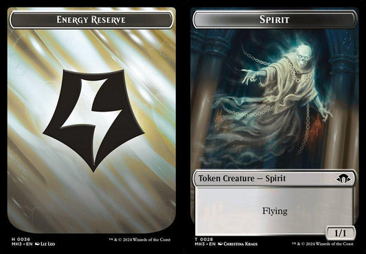Energy Reserve (0036) // Spirit (0028) Double-Sided Token