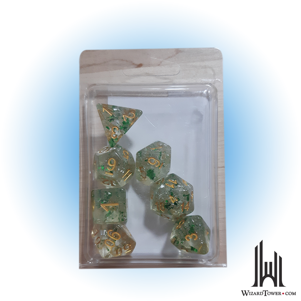 Dice Set - Translucent Evergreen Sprinkle 7ct