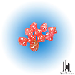 Dice Set - Festive Dahlia / White Luminary 7ct