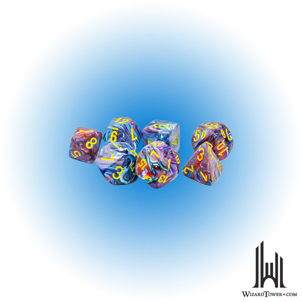 Dice Set - Festive Mosaic / Yellow Mega 7ct