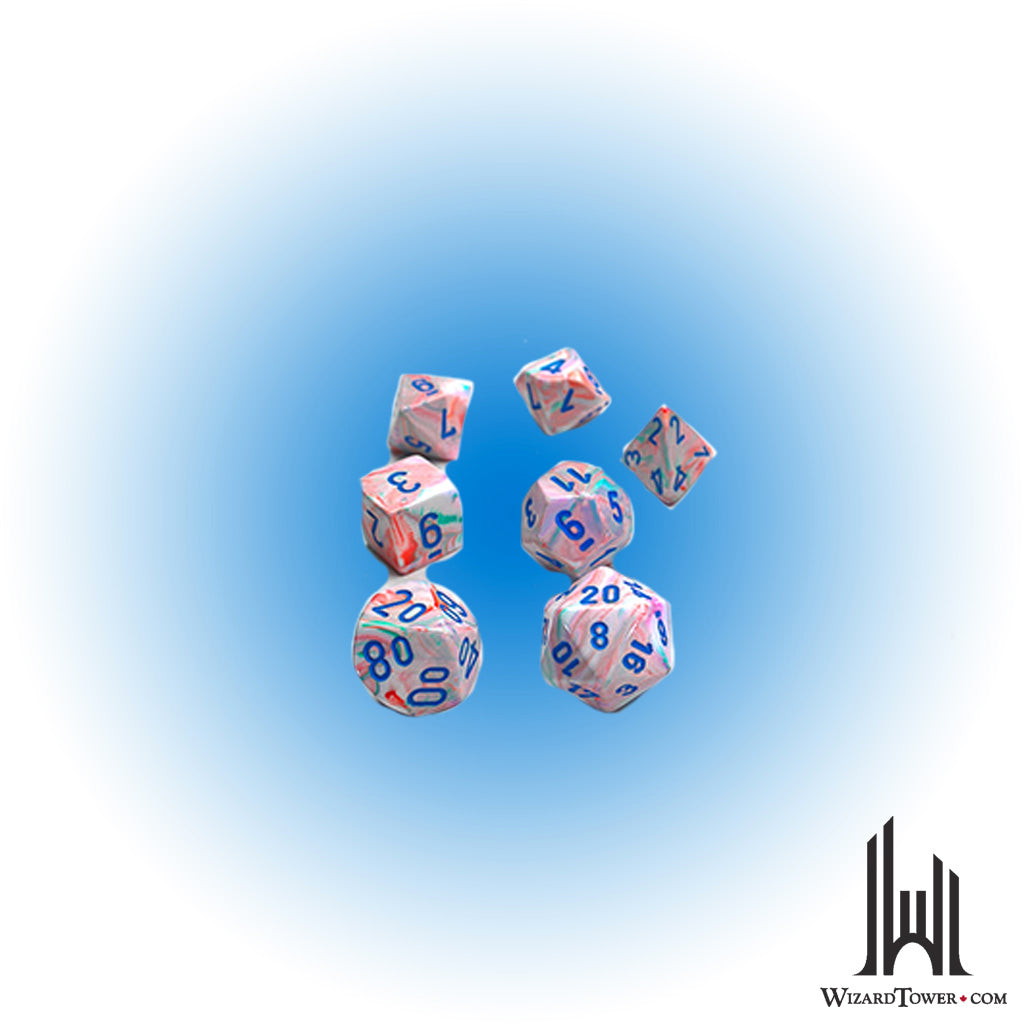 Dice Set - Festive Pop-Art / Blue 7ct