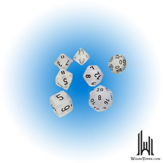 Dice Set - Frosted Clear / Black 7ct