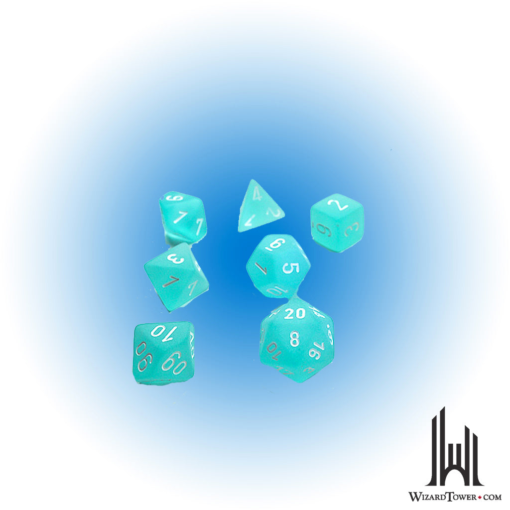 Dice Set - Frosted Teal / White 7ct