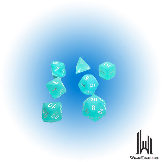 Dice Set - Frosted Teal / White 7ct