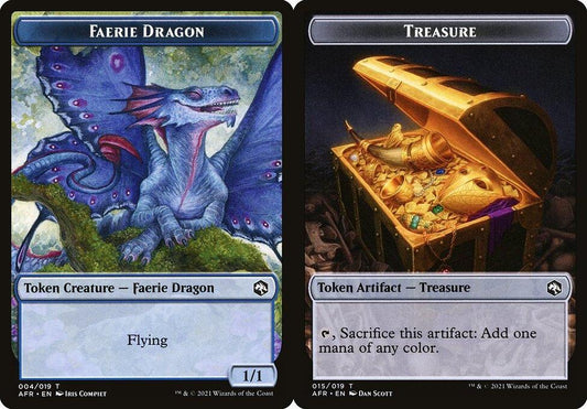 Faerie Dragon (004) // Treasure (015) Double-Sided Token - Foil