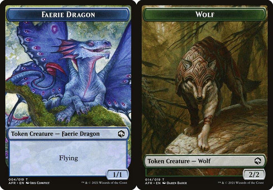 Faerie Dragon (004)  // Wolf (014) Double-Sided Token - Foil