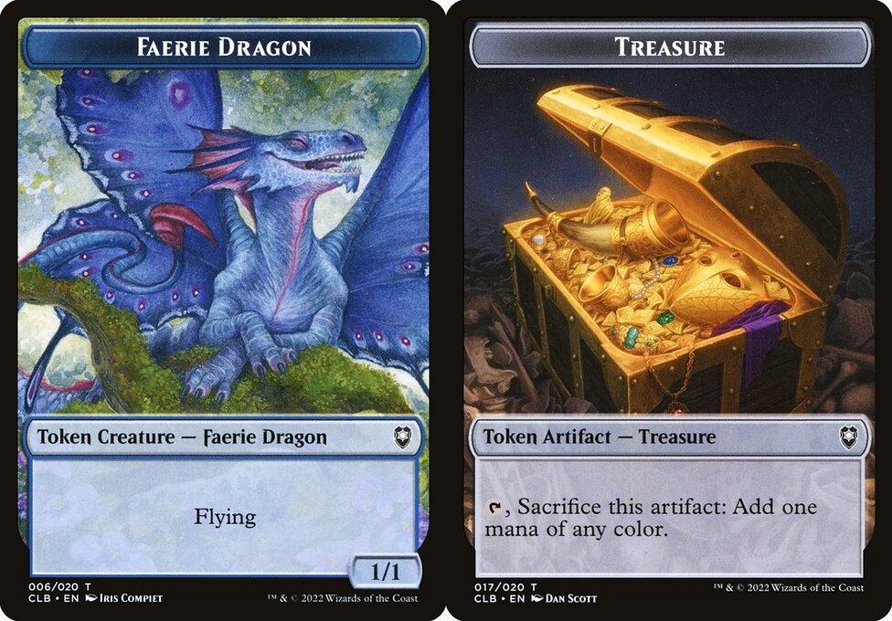 Faerie Dragon (006) // Treasure (017) Double-Sided Token - Foil