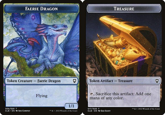 Faerie Dragon (006) // Treasure (017) Double-Sided Token - Foil