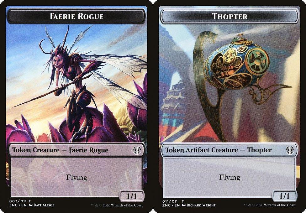 Faerie Rogue (003) // Thopter (011) Double-Sided Token