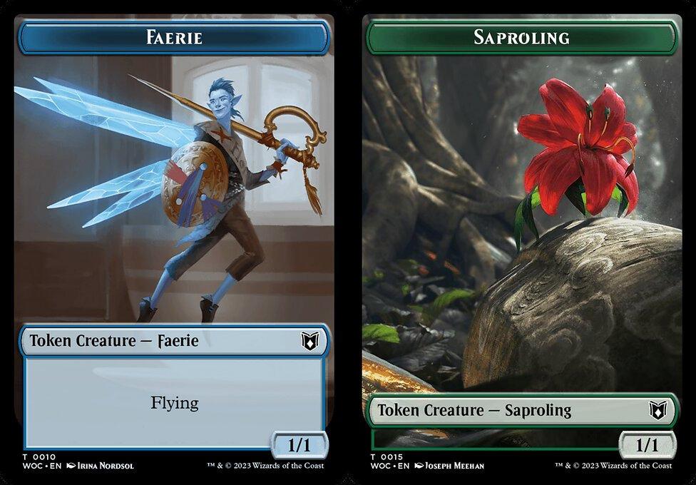 Faerie (0010) // Saproling (0015) Double-Sided Token