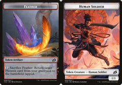 Feather (009) // Human Soldier (003) Double-Sided Token - Foil