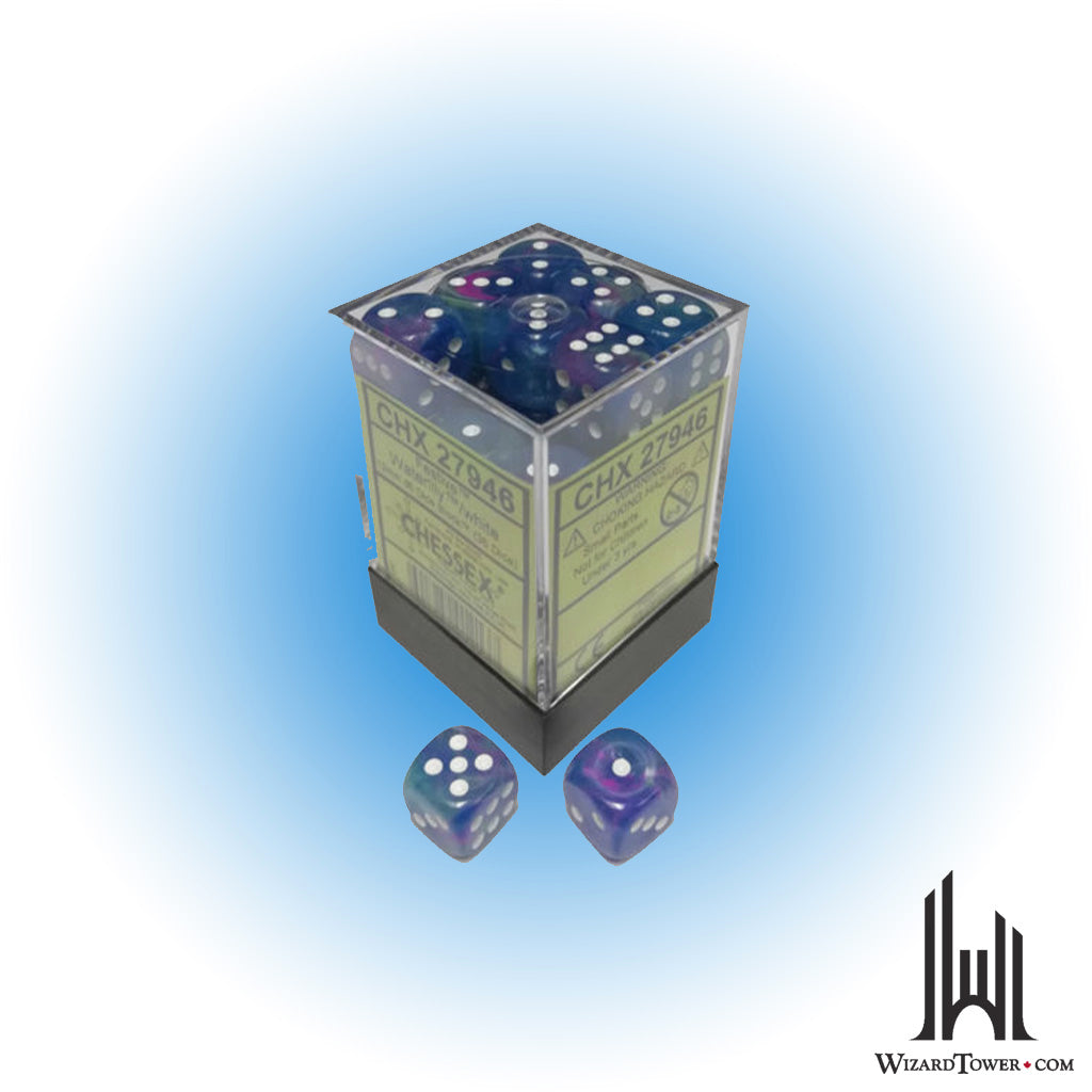 Dice Set - Festive Waterlily / White 12mm d6 36ct