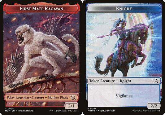 First Mate Ragavan (0006) // Knight (0010) Double-Sided Token - Foil