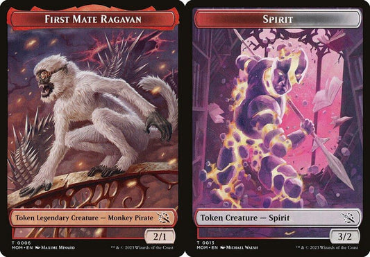 First Mate Ragavan (0006) // Spirit (0013) Double-Sided Token - Foil