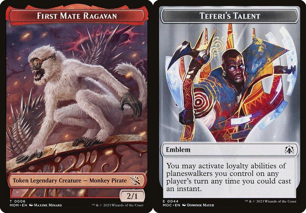 First Mate Ragavan (0006) // Teferi's Talent Emblem (0044) Double-Sided Token - Foil