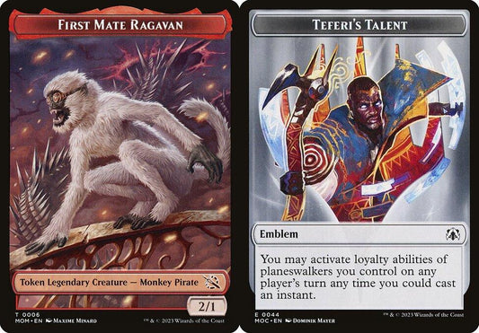 First Mate Ragavan (0006) // Teferi's Talent Emblem (0044) Double-Sided Token - Foil