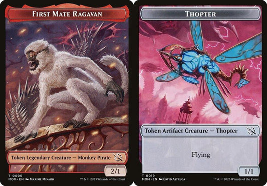 First Mate Ragavan (0006) // Thopter (0019) Double-Sided Token - Foil