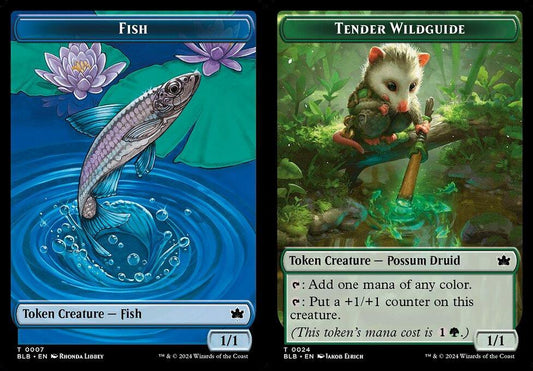 Fish (0007) // Tender Wildguide (0024) Double-Sided Token - Foil