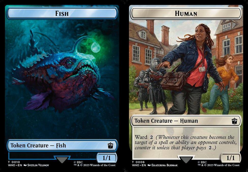 Fish (0010) // Human (0006) Double-Sided Token