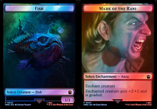 Fish (0042) // Mark of the Rani (0047) Double-Sided Token - Surge Foil
