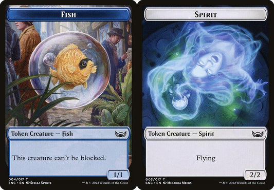 Fish (004) // Spirit (003) Double-Sided Token - Foil