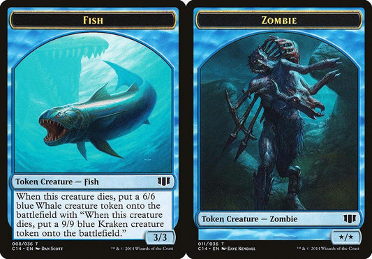 Fish (008) // Zombie (011) Double-Sided Token