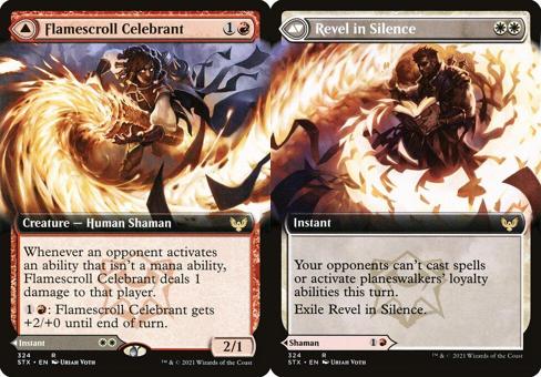 Flamescroll Celebrant // Revel in Silence (324) (Extended Art) - Foil