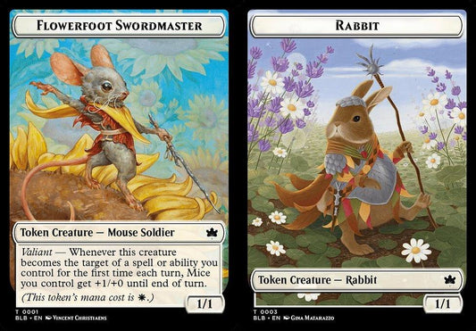 Flowerfoot Swordmaster (0001) // Rabbit (0003) Double-Sided Token - Foil