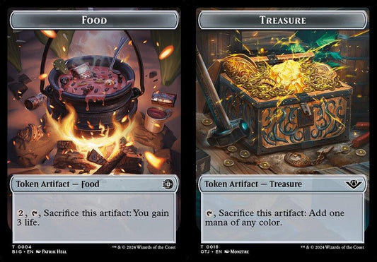 Food (0004) // Treasure (0018) Double-Sided Token - Foil