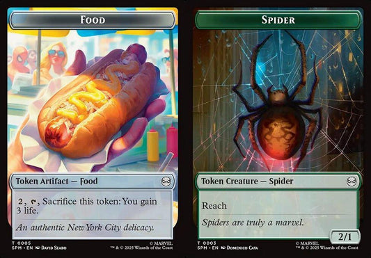 Food (0005) // Spider (0003) Double-Sided Token - Foil