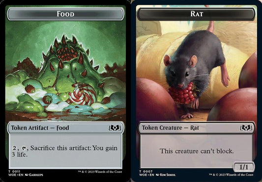 Food (0011) // Rat (0007) Double-Sided Token - Foil