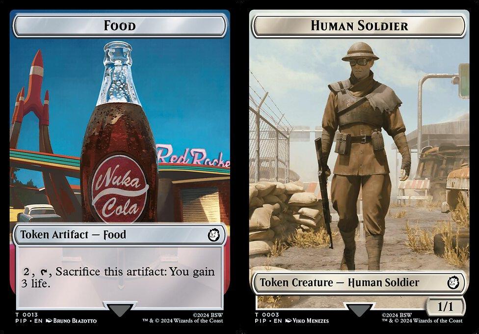 Food (0013) // Human Soldier (0003) Double-Sided Token - Foil