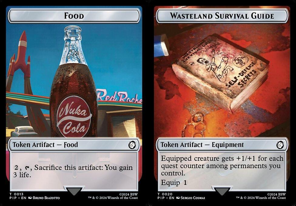 Food (0013) // Wasteland Survival Guide (0020) Double-Sided Token - Foil