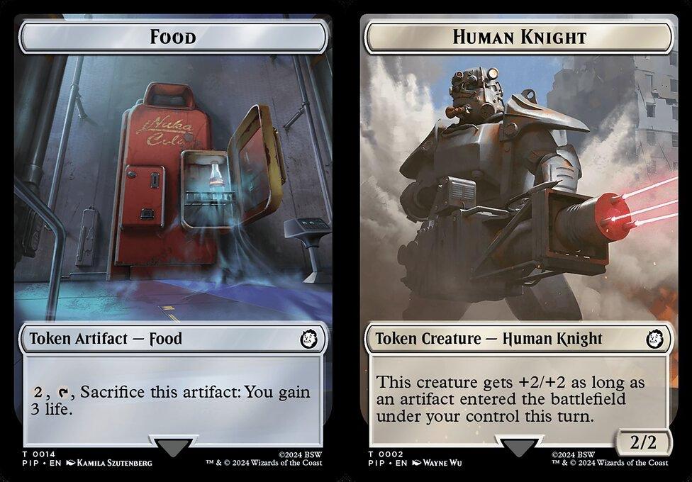 Food (0014) // Human Knight (0002) Double-Sided Token