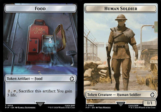 Food (0014) // Human Soldier (0003) Double-Sided Token - Foil