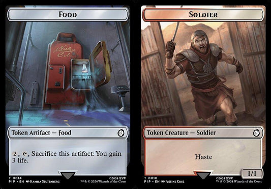 Food (0014) // Soldier (0010) Double-Sided Token - Foil